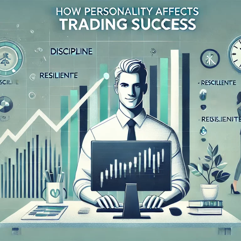 DALL·E 2024-07-24 09.32.38 – Create a blog post header image for an article titled ‘How Personality Affects Trading Success’. The image should feature a blend of a stock market ch