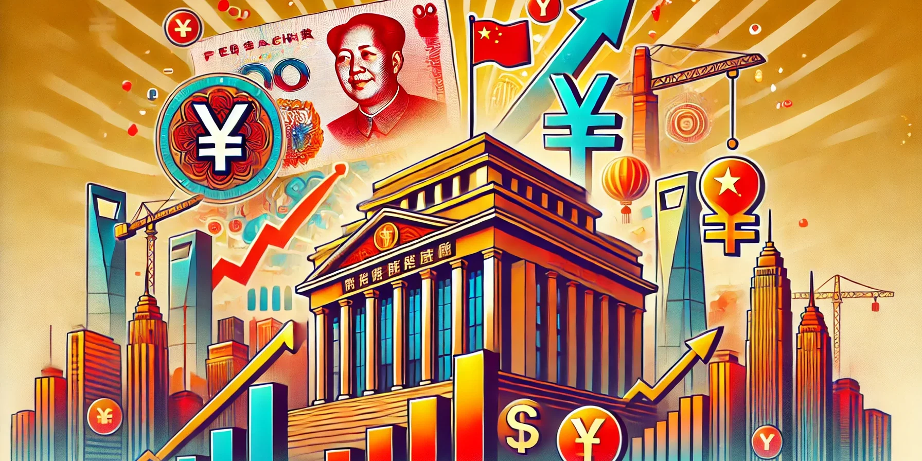DALL·E 2024-09-30 13.40.38 – A visually engaging thumbnail for a YouTube video titled ‘China’s Recent Stimulus Package Explained’. The image features an illustration of the People