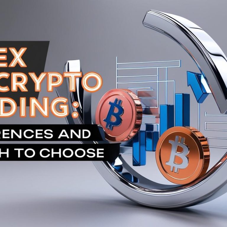 Please create a 3D image that has a modern feel and technical feel with a shiny look for a blog post featured image. The Title is Forex vs Crypto Trading_ Differences And Which to Choose